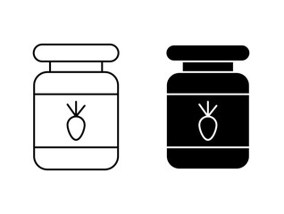 Jam outline icon collection or set. Jam Thin vector line art