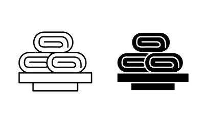 Tamagoyaki outline icon collection or set. Tamagoyaki Thin vector line art