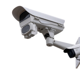 CCTV Security camera isolated white background.