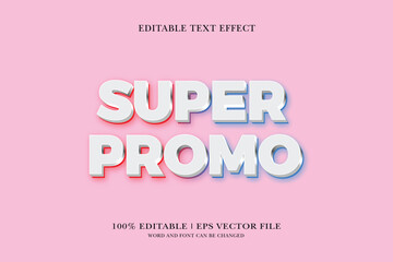Super promo Editable text Effect with  3d vector design