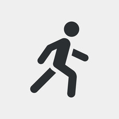 Trudging or walking man. Simple shape vector icon - obrazy, fototapety, plakaty