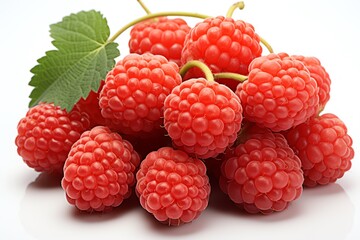  close up a Thimbleberry fruit isolated on white background - obrazy, fototapety, plakaty