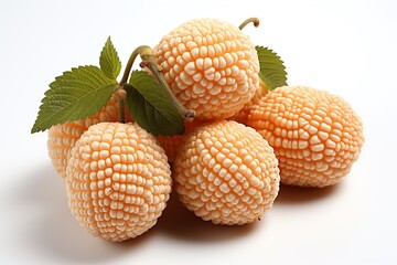 close up a Thimbleberry fruit isolated on white background
