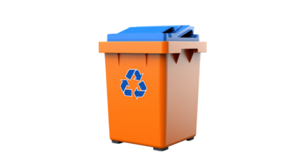 recycling bins isolated on transparent background
