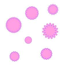 set of pink blots pattern flower pink