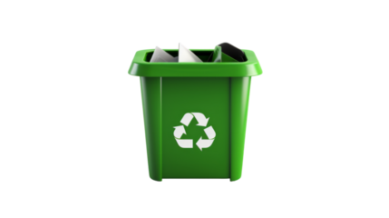 recycling bins isolated on transparent background