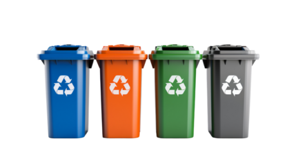 recycling bins isolated on transparent background