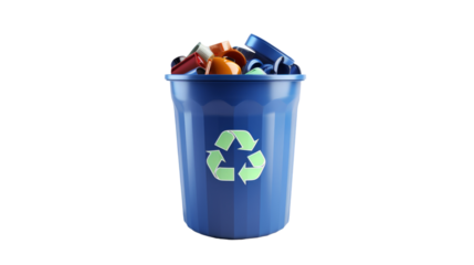 recycling bins isolated on transparent background