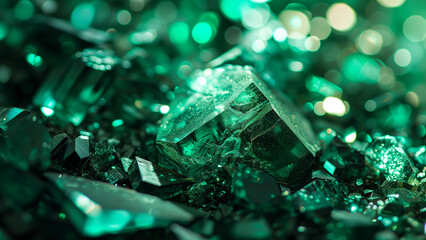 Shiny Green Lights on Emerald Texture