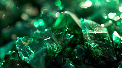 Shiny Green Lights on Emerald Texture