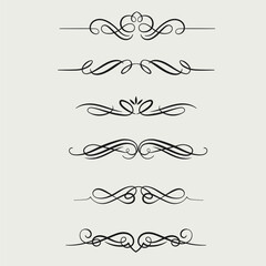 Hand drawn calligraphic flourish dividers