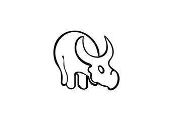 Ceratopsian minimal style icon illustration design