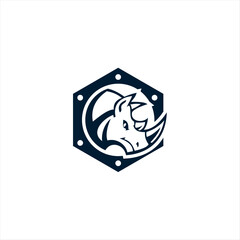 rhino logo design art illustration