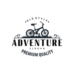 Bicycle logo design bicycle sport club simple vintage black silhouette template illustration