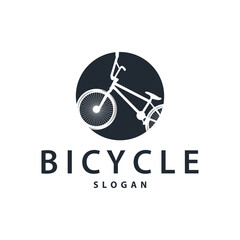 Bicycle logo design bicycle sport club simple vintage black silhouette template illustration