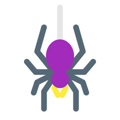 ハロウィン、蜘蛛を表すカラースタイルのアイコン