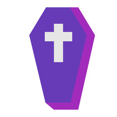 Obraz premium ハロウィン、棺桶を表すカラースタイルのアイコン