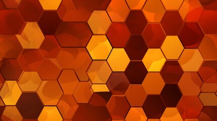 Generative AI Abstract art inspired by honeycomb patterns, using warm and rich color tones