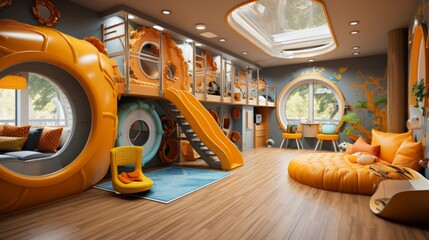 Generative AI Adventurous kids' haven, playful decor
