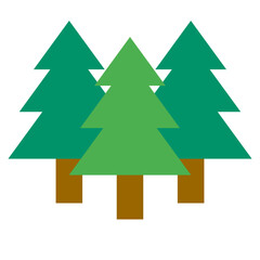 旅行、森、木を表すカラースタイルのアイコン