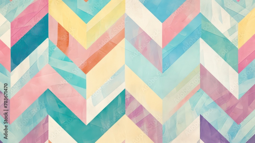 Sticker Background featuring pastel colors in a zigzag pattern, reminiscent of craft paper, adding a touch of whimsy and charm to the scene.