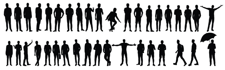 Collection men set in flat style isolated vector. set of people flat style.
