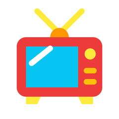 映像、テレビ、レトロを表すカラースタイルのアイコン