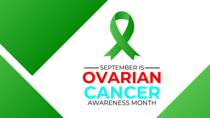 Cervical cancer awareness month banner with teal and white ribbon awareness and text. suit for banner, cover, poster, website, greeting card, presentation, for Background. Vector illustration