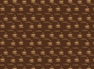 caffe capuchino pattern, hot drinks, vector backgroud