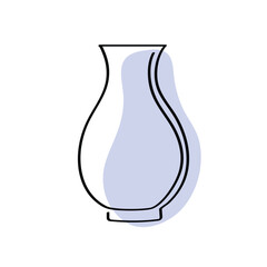 Flower pot showpiece single-line art drawing