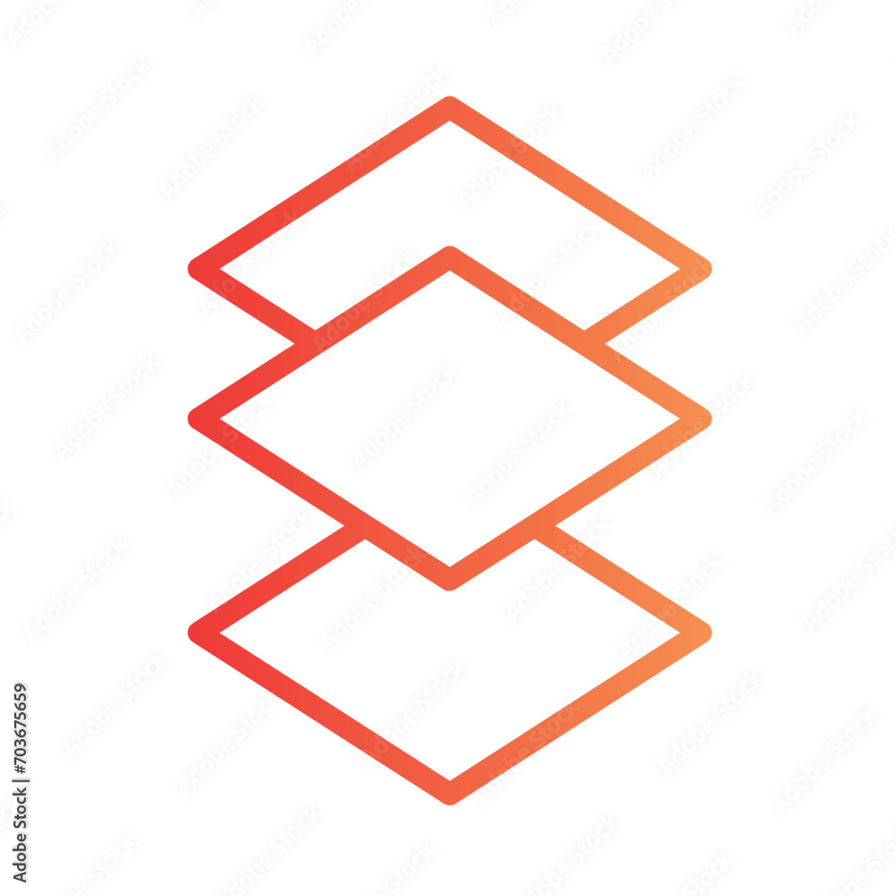 Poster combine layers merge gradient outline icon