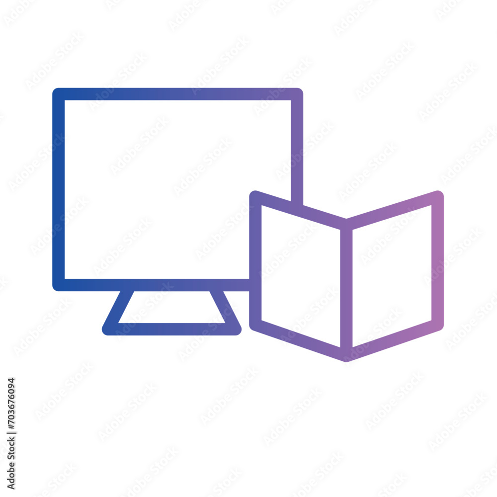 Poster book code coding gradient outline icon