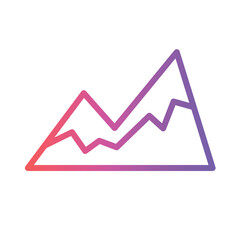 Nature Peak Rock Gradient Outline Icon © king Barons