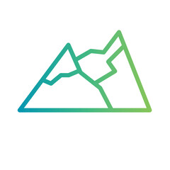 Nature Peak Rock Gradient Outline Icon
