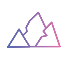 Nature Peak Rock Gradient Outline Icon