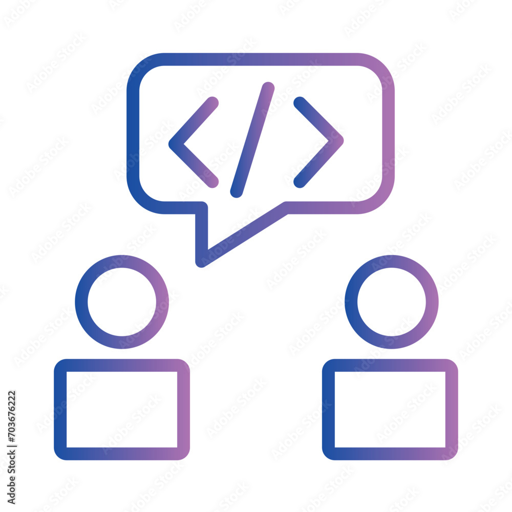 Poster coding talk meeting gradient outline icon