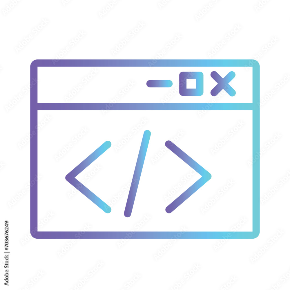 Aufkleber window browser network gradient outline icon