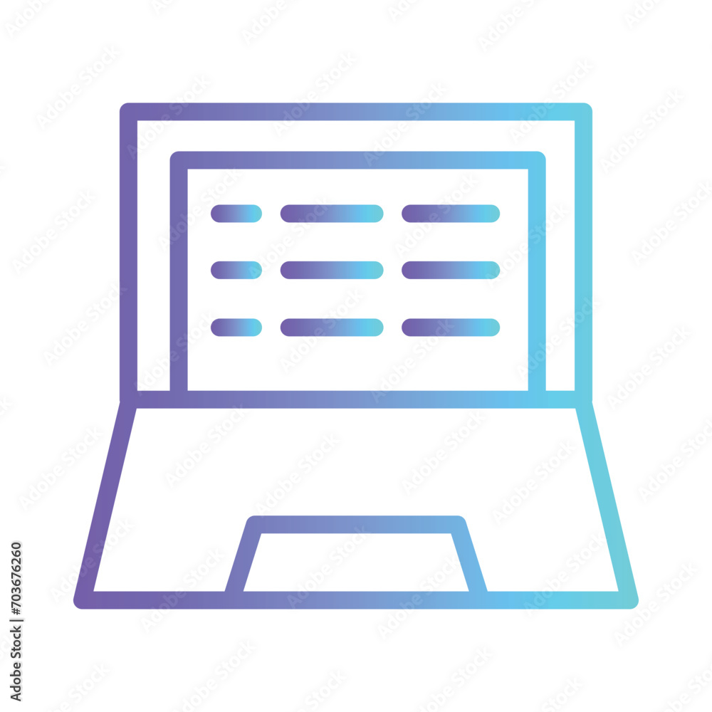 Poster app coding line gradient outline icon