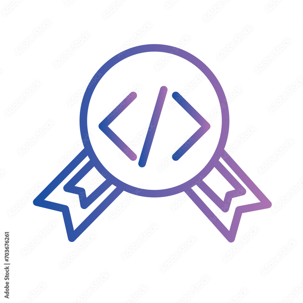 Poster award badge coding gradient outline icon