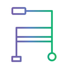 Aged Old Walker Gradient Outline Icon