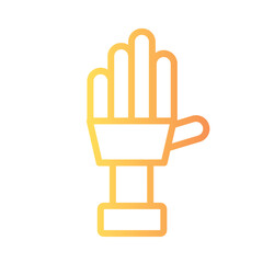 Fototapeta premium Artificial Hand Amputee Gradient Outline Icon