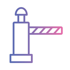 Car Barrier Traffic Gradient Outline Icon