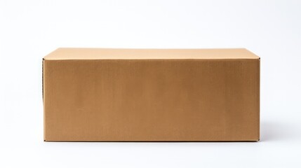 Brown cardboard box set on a white background. - obrazy, fototapety, plakaty