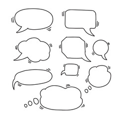 Hand drawn doodle sketch speech bubble set Vector EPS 10.eps