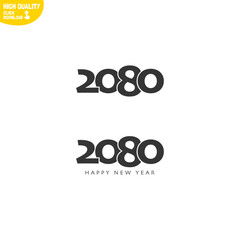 Creative Happy New Year 2080 Logo Design