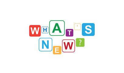 what's new sign on white background	