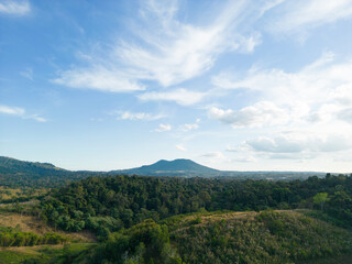 Fototapeta na wymiar Aerial view of mountains and tropical forests are rich and beautiful..