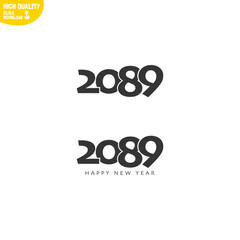 Creative Happy New Year 2089 Logo Design