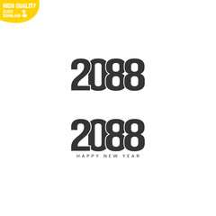 Creative Happy New Year 2088 Logo Design