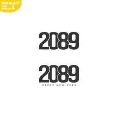 Creative Happy New Year 2089 Logo Design